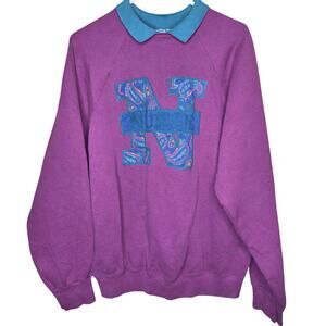 Vintage "Nurse" maroon collared pullover sweatshirt size XL grandma